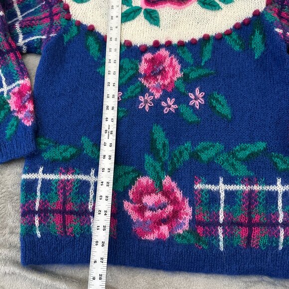 Vintage Robin Sinkler Cottage Grannycore Mohair Wool Sweater Womens Medium Large - Picture 4 of 7